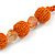 Chunky Burnt Orange Glass and Shell Bead Necklace - 70cm L - view 5