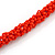 Chunky Bright Red Glass and Shell Bead Necklace - 70cm L - view 6