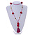 Fuchsia/ Purple Glass Bead, Pom Pom, Tassel Long Necklace - 88cm L/ 10cm Tassel - view 2