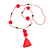 Deep Pink/ Neon Pink Glass Bead, Pom Pom, Tassel Long Necklace - 88cm L/ 10cm Tassel - view 8