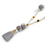 Light Grey Pom Pom, Tassel, Transparent Glass Bead Long Necklace - 88cm L/ 10cm Tassel - view 4