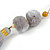 Light Grey Pom Pom, Tassel, Transparent Glass Bead Long Necklace - 88cm L/ 10cm Tassel - view 5