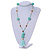 Mint Green Glass Bead, Pom Pom, Tassel Long Necklace - 88cm L/ 10cm Tassel - view 2