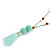 Mint Green Glass Bead, Pom Pom, Tassel Long Necklace - 88cm L/ 10cm Tassel - view 3