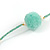 Mint Green Glass Bead, Pom Pom, Tassel Long Necklace - 88cm L/ 10cm Tassel - view 7