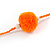 Bright Orange/ Neon Orange Glass Bead, Pom Pom, Tassel Long Necklace - 88cm L/ 10cm Tassel - view 6