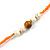 Bright Orange/ Neon Orange Glass Bead, Pom Pom, Tassel Long Necklace - 88cm L/ 10cm Tassel - view 7