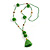 Spring Green Glass Bead, Pom Pom, Tassel Long Necklace - 88cm L/ 10cm Tassel - view 8