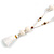 Snow White Glass Bead, Pom Pom, Tassel Long Necklace - 88cm L/ 10cm Tassel - view 4