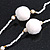 Snow White Glass Bead, Pom Pom, Tassel Long Necklace - 88cm L/ 10cm Tassel - view 14