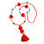 Scarlet Red Glass Bead, Pom Pom, Tassel Long Necklace - 88cm L/ 10cm Tassel - view 8