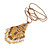 Bronze/ Gold/ Transparent Glass Bead Geometric Pattern Pendant with Long Cotton Cord - 80cm Long - view 5