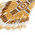Bronze/ Gold/ Transparent Glass Bead Geometric Pattern Pendant with Long Cotton Cord - 80cm Long - view 6