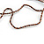 Bronze/ Black/ White Glass Bead Geometric Pattern Pendant with Long Cotton Cord - 80cm Long - view 6