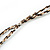 Black/ White/ Gold Glass Bead 'Third Eye' Pattern Pendant with Long Cotton Cord - 80cm Long - view 6