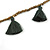 Boho Style Bronze Glass Bead with Dark Green Cotton Tassel Long Necklace - 96cm L - view 4