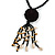 Black Wood, Glass, Sea Shell, Tree Seed Bead with Pom Pom Tassel Long Necklace - 80cm L/ 16cm Tassel - view 3