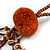 Brown Wood, Glass, Sea Shell, Tree Seed Bead with Pom Pom Tassel Long Necklace - 80cm L/ 16cm Tassel - view 4