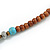 Brown Wood, Glass, Sea Shell, Tree Seed Bead with Pom Pom Tassel Long Necklace - 80cm L/ 16cm Tassel - view 7