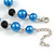 Blue Pearl Style, Black Glass and Floral Ceramic Beaded Necklace - 72cm L/ 4cm Ext - view 6