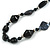 Statement Black Ceramic, Glass, Shell Beads Long Necklace - 106cm Long - view 4