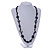 Statement Black Ceramic, Glass, Shell Beads Long Necklace - 106cm Long - view 2
