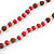 Long Wood, Glass, Seed Beaded Necklace with Silk Tassel (Nude, Red, Brown) - 80cm L/ 11cm Tassel - view 6