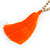 Long Wood, Glass, Seed Beaded Necklace with Silk Tassel (Nude, Orange, Brown) - 80cm L/ 11cm Tassel - view 4
