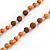 Long Wood, Glass, Seed Beaded Necklace with Silk Tassel (Nude, Orange, Brown) - 80cm L/ 11cm Tassel - view 3