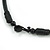 Statement Chunky Bone and Wood Bead with Black Rubber Cord Necklace In Brown - 48cm Long - view 7