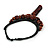 Statement Chunky Bone and Wood Bead with Black Rubber Cord Necklace In Brown - 48cm Long - view 8