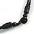 Statement Chunky Bone and Wood Bead with Black Rubber Cord Necklace In Red - 48cm Long - view 5
