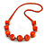 Chunky Wood Bead Necklace In Orange - 68cm L - view 8