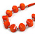 Chunky Wood Bead Necklace In Orange - 68cm L - view 4