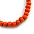 Chunky Wood Bead Necklace In Orange - 68cm L - view 7