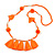 Boho Style Glass Beaded Pom Pom, Tassel Long Necklace In Bright Orange - 90cm L - view 2