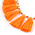 Boho Style Glass Beaded Pom Pom, Tassel Long Necklace In Bright Orange - 90cm L - view 4