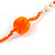 Boho Style Glass Beaded Pom Pom, Tassel Long Necklace In Bright Orange - 90cm L - view 5