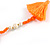 Boho Style Glass Beaded Pom Pom, Tassel Long Necklace In Bright Orange - 90cm L - view 6