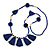 Boho Style Glass Beaded Pom Pom, Tassel Long Necklace In Dark Blue - 90cm L - view 7
