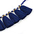 Boho Style Glass Beaded Pom Pom, Tassel Long Necklace In Dark Blue - 90cm L - view 5