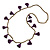 Boho Style Bronze Glass Bead with Purple Cotton Tassel Long Necklace - 96cm L - view 3