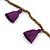 Boho Style Bronze Glass Bead with Purple Cotton Tassel Long Necklace - 96cm L - view 4