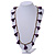 Boho Style Bronze Glass Bead with Purple Cotton Tassel Long Necklace - 96cm L - view 2