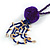 Inky Blue Wood, Glass, Sea Shell, Tree Seed Bead with Pom Pom Tassel Long Necklace - 80cm L/ 16cm Tassel - view 4