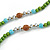 Lime Green Wood, Glass, Sea Shell, Tree Seed Bead with Pom Pom Tassel Long Necklace - 80cm L/ 16cm Tassel - view 7
