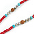Red Wood, Glass, Sea Shell, Tree Seed Bead with Pom Pom Tassel Long Necklace - 80cm L/ 16cm Tassel - view 5