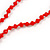 Red Crystal Bead Necklace with Bronze Tone Hamsa Hand Charm/ Silk Tassel Pendant - 80cm L/ 14cm Tassel - view 7