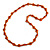 Long Orange Wood Button Bead Necklace - 110cm Long - view 4