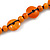 Long Orange Wood Button Bead Necklace - 110cm Long - view 5